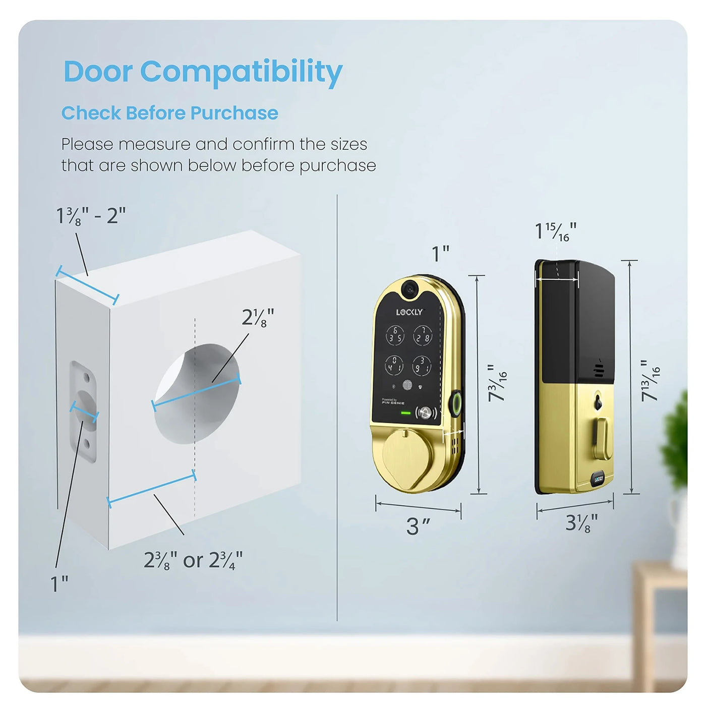 Lockly Vision PGD798MB Rear and front door
