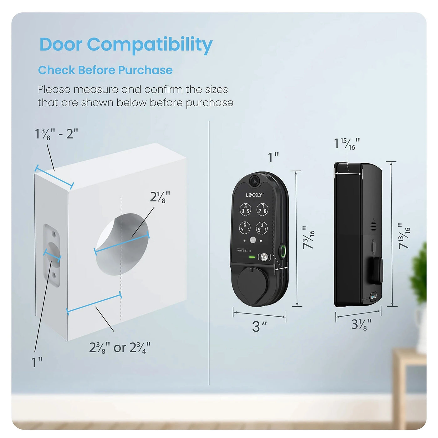 Lockly Vision PGD798MB Rear and front door